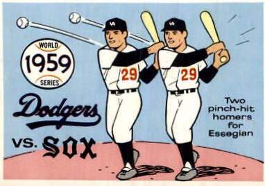 1970 Fleer World Series 1959 Dodgers, W. Sox [Chuck Essegian] #56 card