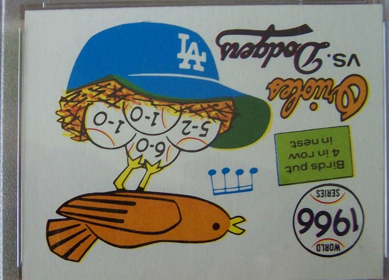 1970 Fleer World Series 1966 Orioles, Dodgers #63 card