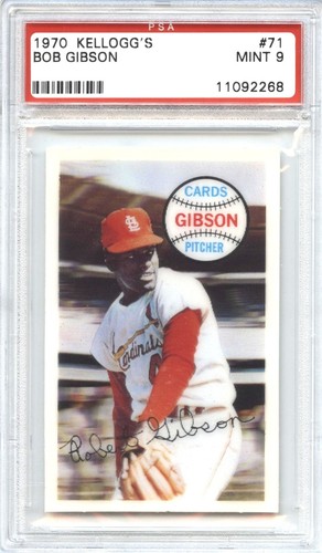 1970 Kellogg's Bob Gibson [1959 IP Blank] #71 card