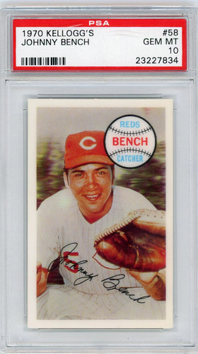 1970 Kellogg's Johnny Bench #58 card