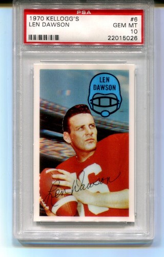 1970 Kellogg's Len Dawson #6 card