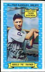 1970 Rold Gold Pretzels Pie Traynor [Baseball Greats] #8 card