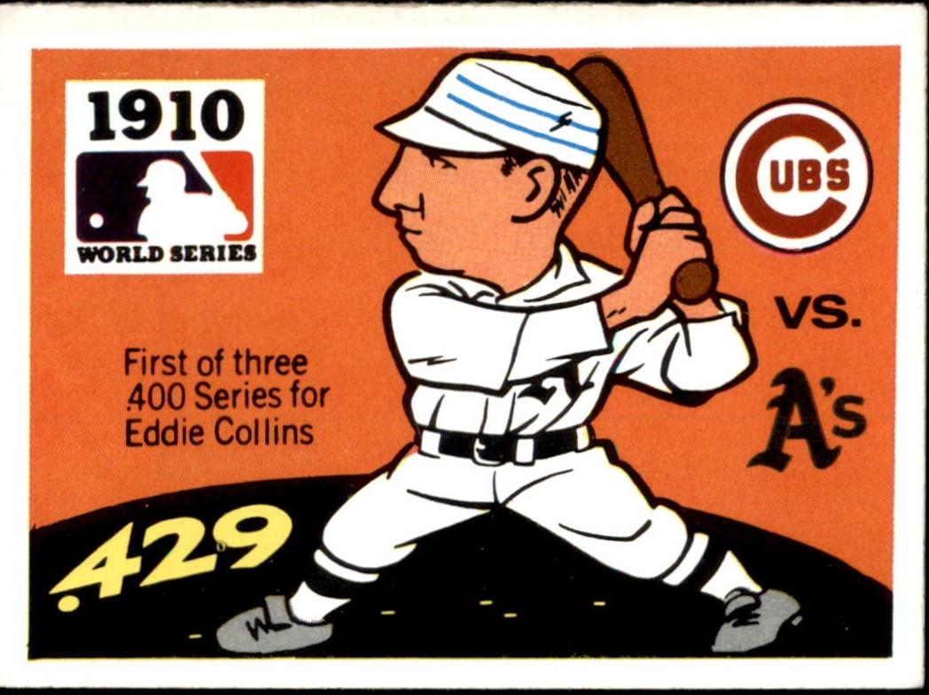 1971 Fleer World Series Black Back 1910 A's vs. Cubs [Eddie Collins] #8 card
