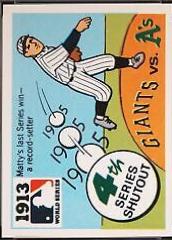 1971 Fleer World Series Black Back 1913 A's, Giants [Christy Mathewson] #11 card