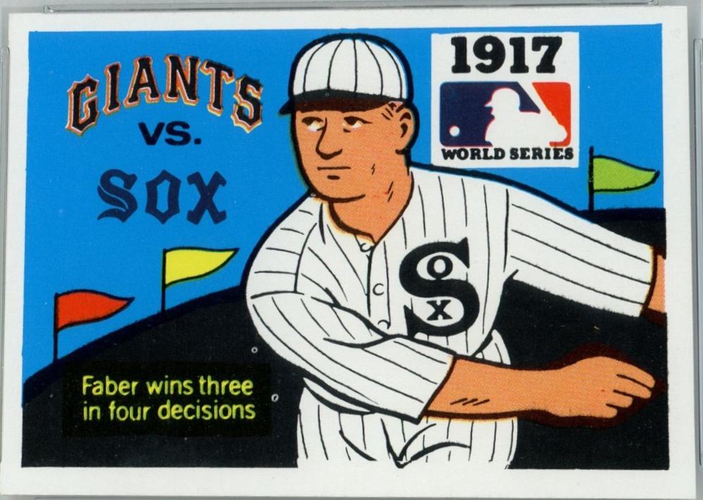 1971 Fleer World Series Black Back 1917 W. Sox, Giants [Red Faber] #15 card
