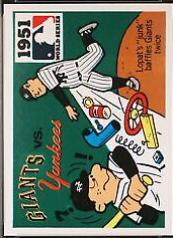 1971 Fleer World Series Black Back 1951 Giants, Yankees [Ed Lopat] #49 card