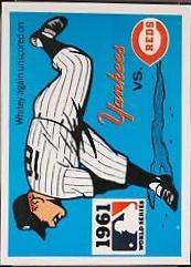 1971 Fleer World Series Black Back 1961 Yankees, Reds [Whitey Ford] #59 card