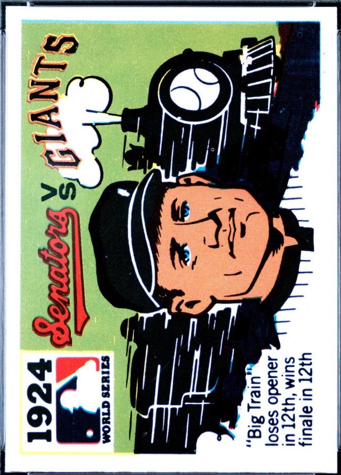 1971 Fleer World Series Black Back '24 Senators, Giants [Walter Johnson] #22 card