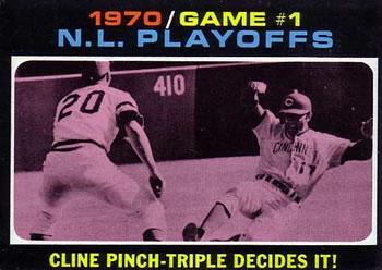 1971 Topps 1970 N.L. Playoffs Game 1 #199 card