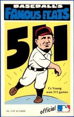 1972 Fleer Famous Feats Cy Young #11 card