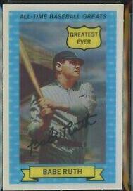 1972 Kellogg's All Time Baseball Greats Babe Ruth #6 card