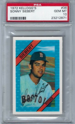 1972 Kellogg's Sonny Siebert #36 card