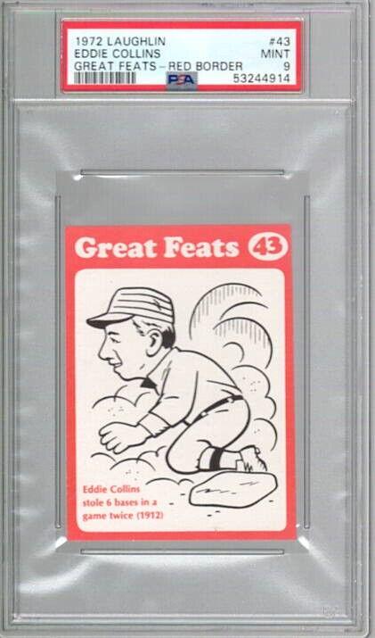 1972 Laughlin Great Feats Eddie Collins [Red Border] #43 card