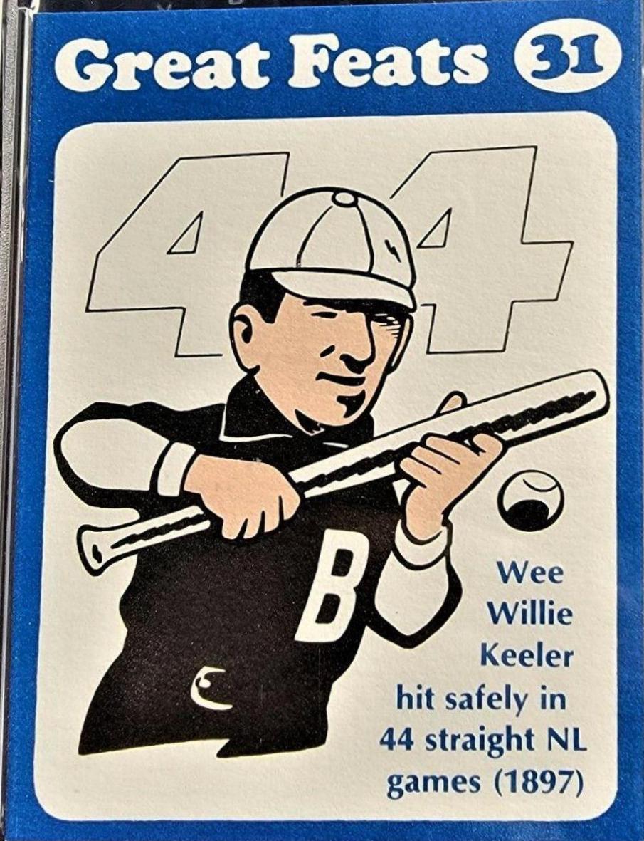 1972 Laughlin Great Feats Wee Willie Keeler [Blue Border] #31 card