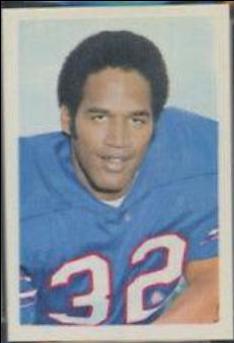 1972 NFLPA Wonderful World Stamps O.J. Simpson #43 card