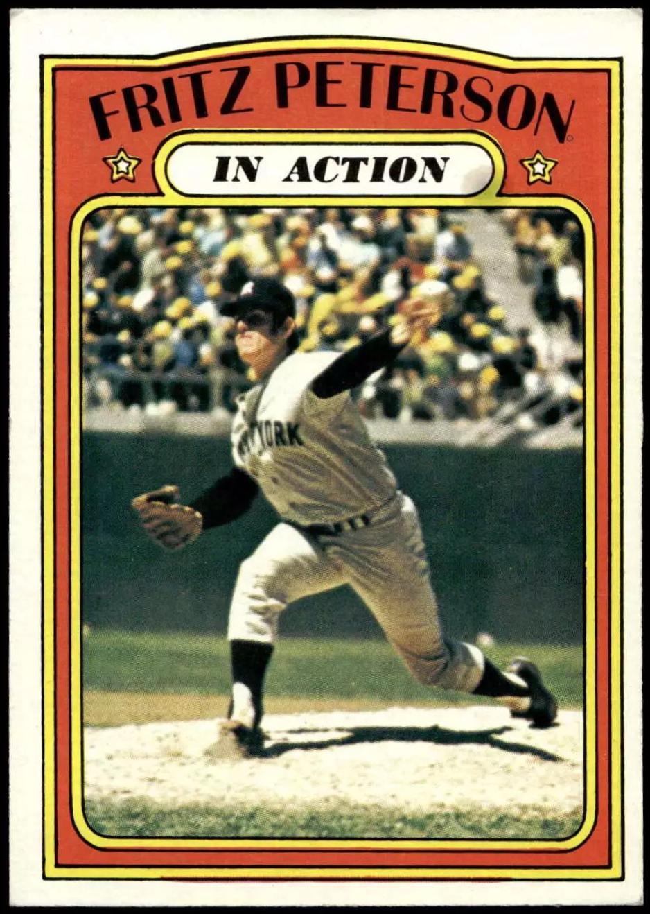 1972 Topps Fritz Peterson [In Action] #574 card