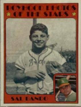1972 Topps Sal Bando [Boyhood Photo] #348 card