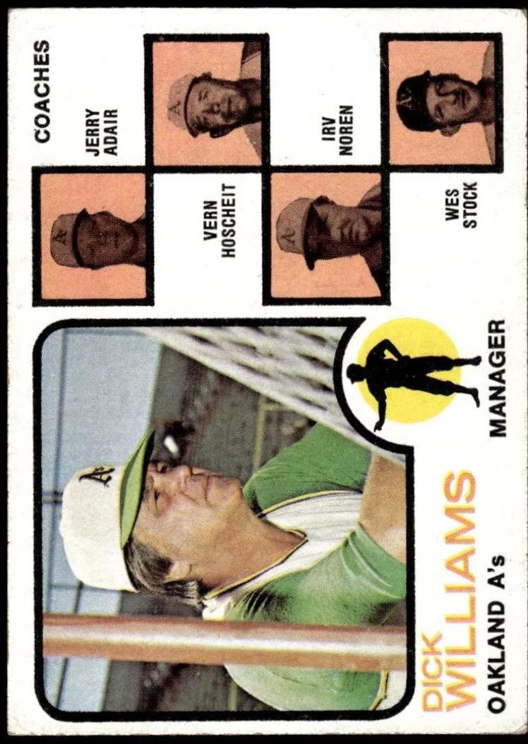 1973 Topps A's Field Leaders [No Left Ear] #179 card