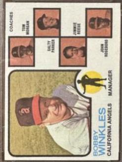 1973 Topps Angels Field Leaders [Dark Pale Background] #421 card