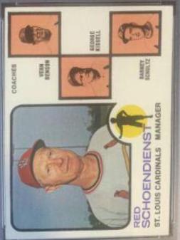1973 Topps Cardinals Field Leaders [Dark Pale Background] #497 card