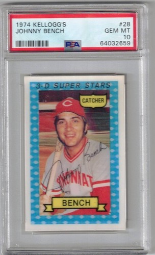 1974 Kellogg's Johnny Bench #28 card