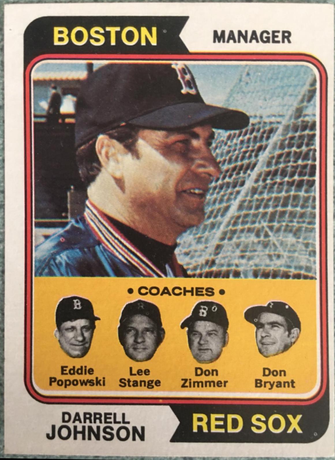 1974 Topps Red Sox Field Leaders #403 card