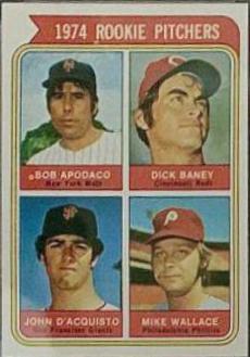 1974 Topps Rookie Pitchers [Apodaco Incorrect] #608 card