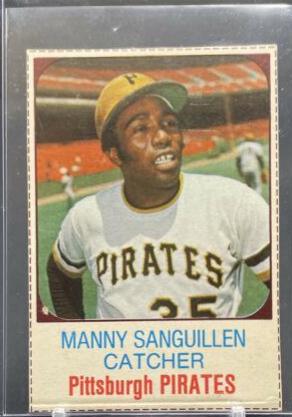 1975 Hostess Manny Sanguillen [Hand Cut] #21 card