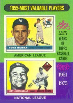 1975 Topps 1955 MVP's: Yogi Berra, Roy Campanella #193 card