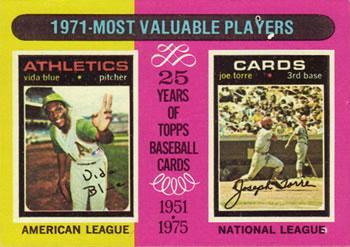 1975 Topps 1971 MVP's: Vida Blue, Joe Torre #209 card
