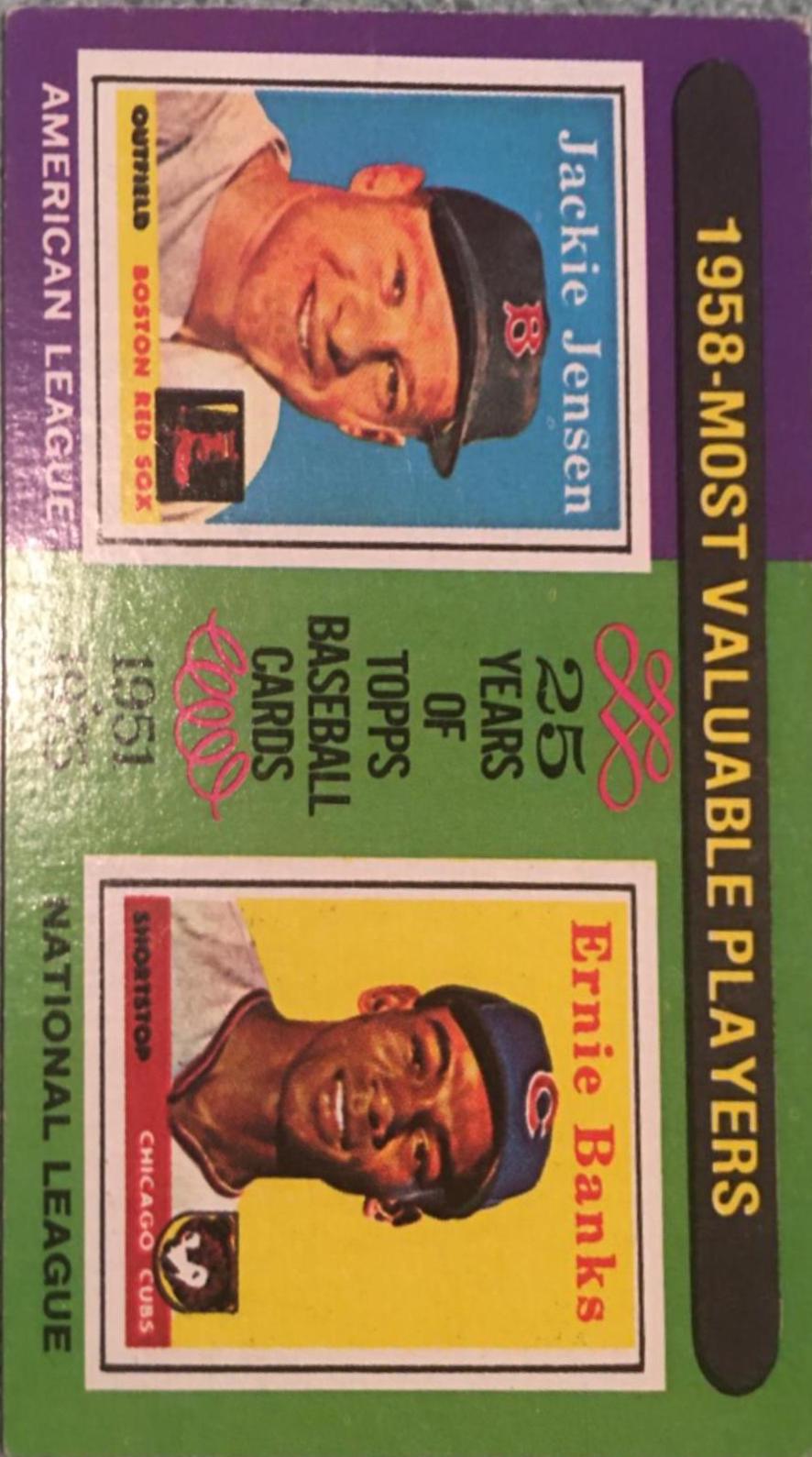 1975 Topps Mini 1958 MVP's [J. Jensen, E. Banks] #196 card
