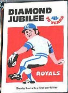 1976 Laughlin Diamond Jubilee Steve Busby #15 card
