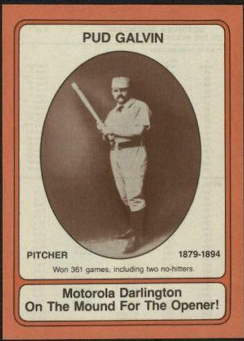 1976 Motorola Pud Galvin #8 card