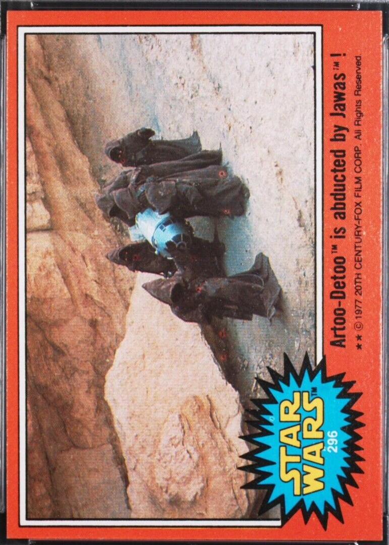 1977 Topps Artoo-Detoo is abducted by Jawas! #296 card