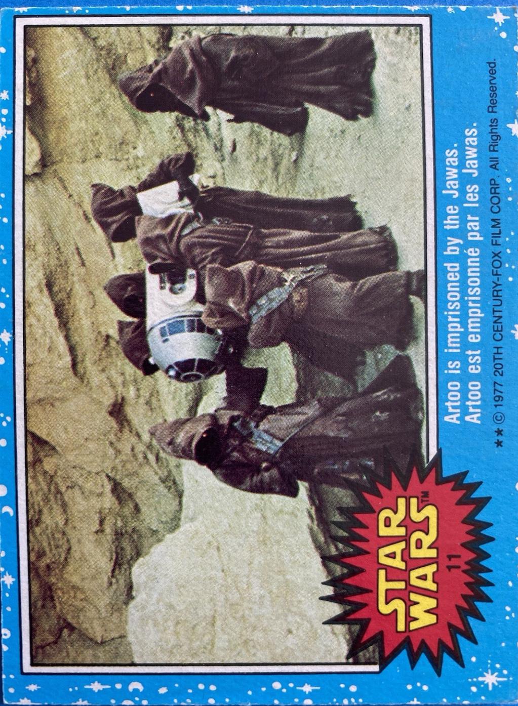 1977 Topps Artoo is imprisoned by the Jawas #11 card