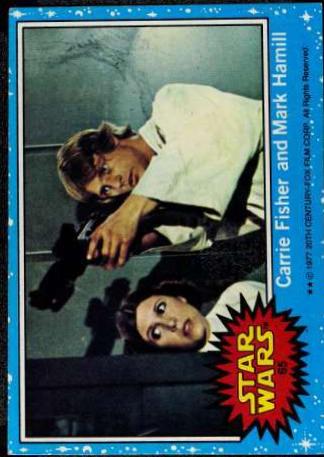 1977 Topps Carrie Fisher and Mark Hamill #65 card