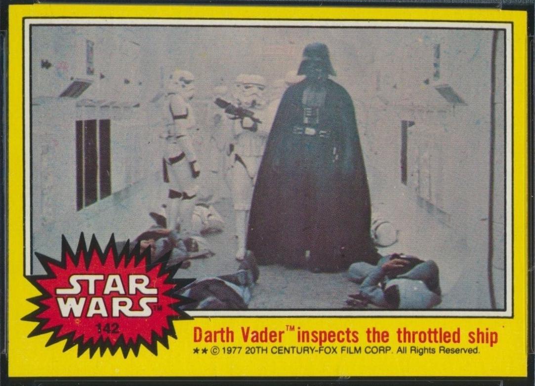 1977 Topps Darth Vader inspects the throttled ship #142 card
