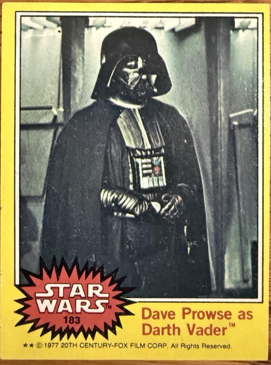 1977 Topps David Prowse as Darth Vader #183 card