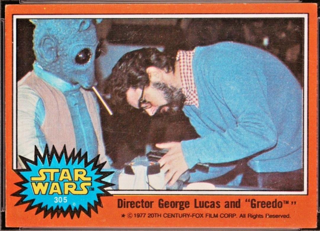 1977 Topps Director George Lucas and Greedo #305 card