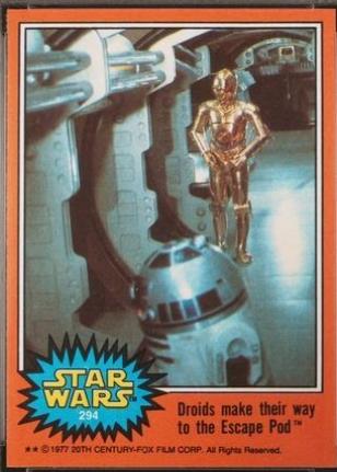 1977 Topps Droids make their way to the Escape Pod #294 card