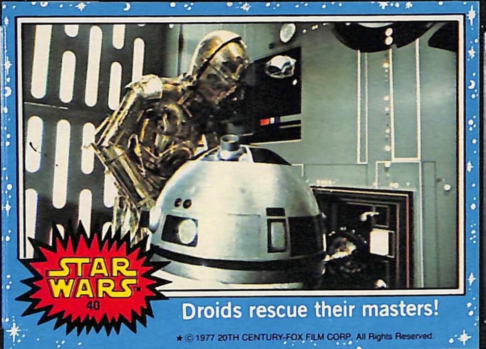 1977 Topps Droids rescue their masters! #40 card