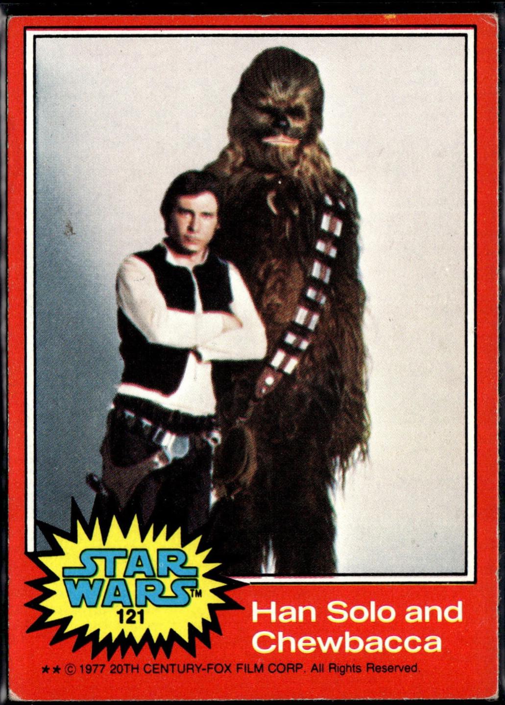 1977 Topps Han Solo and Chewbacca #121 card