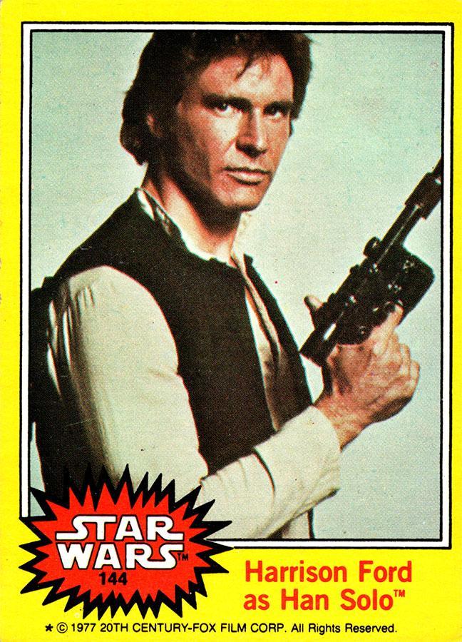 1977 Topps Harrison Ford as Han Solo #144 card