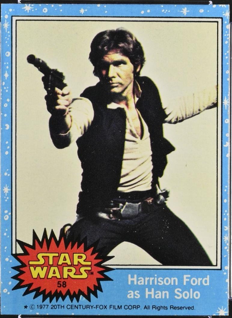 1977 Topps Harrison Ford as Han Solo #58 card