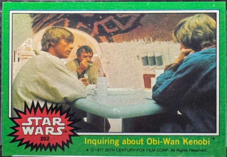 1977 Topps Inquiring about Obi-Wan Kenobi #202 card