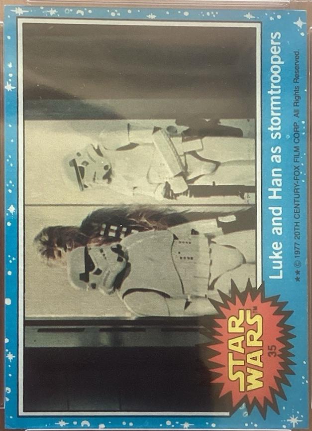 1977 Topps Luke and Han as stormtroopers #35 card