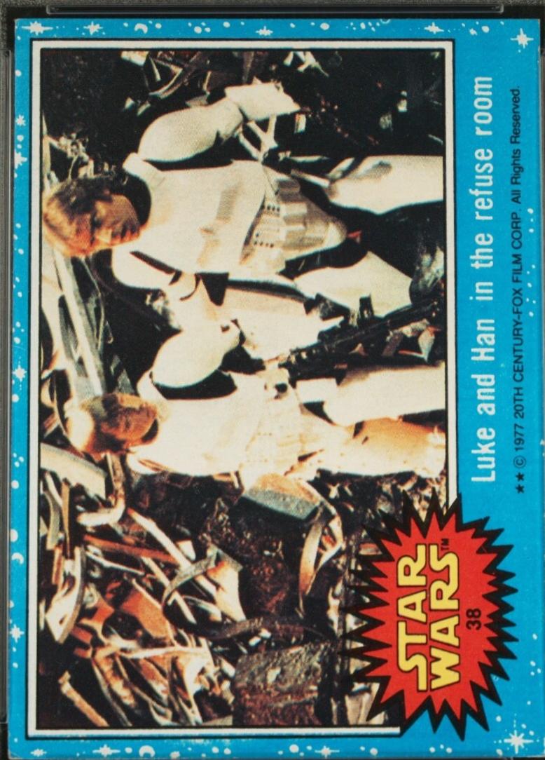 1977 Topps Luke and Han in the refuse room #38 card