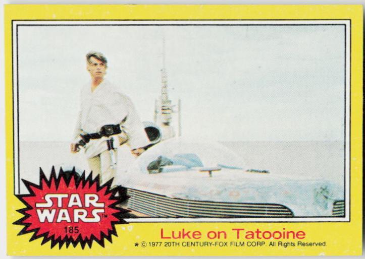 1977 Topps Luke on Tatooine #185 card