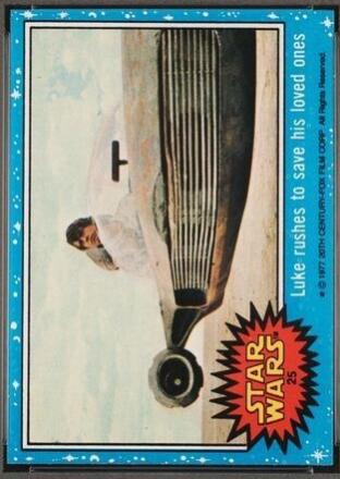1977 Topps Luke rushes to save his loved ones #25 card