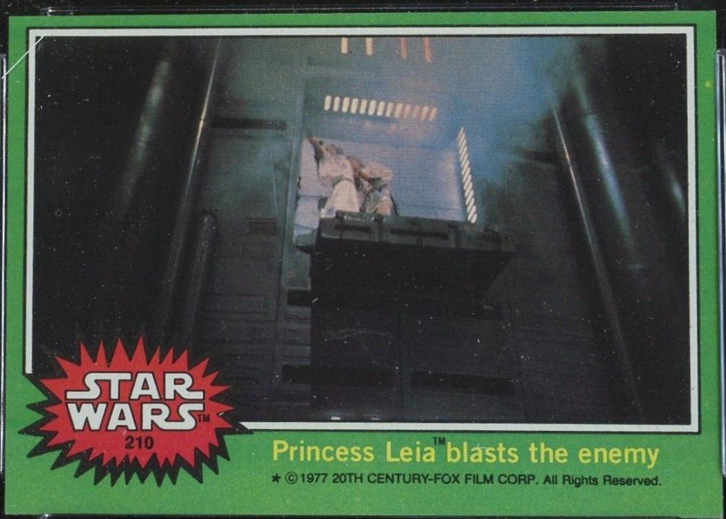 1977 Topps Princess Leia blasts the enemy #210 card